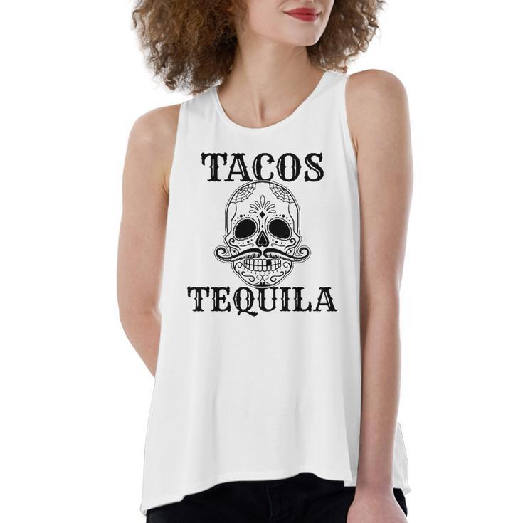 Cinco De Mayo Tacos & Tequila Sugar Skull Women's Loose Tank Top