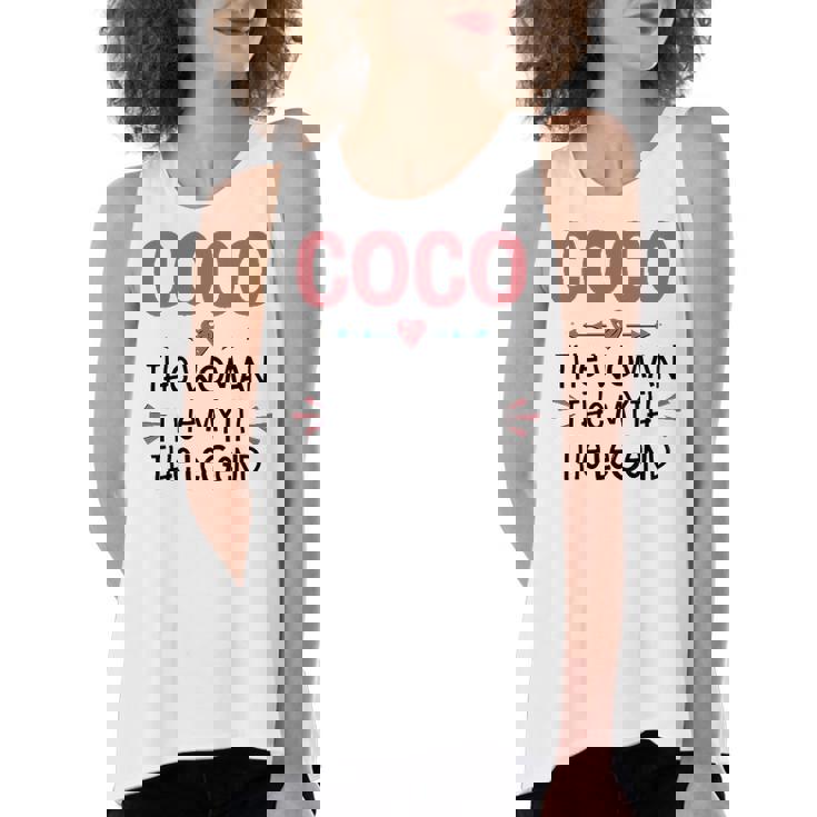 Coco Grandma Gift   Coco The Woman The Myth The Legend Women's Loose Fit Open Back Split Tank Top