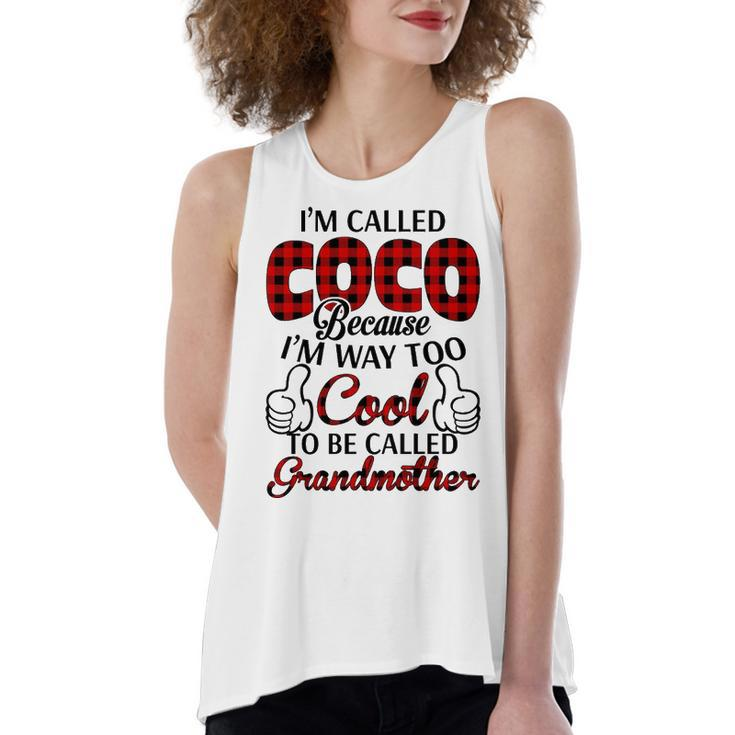 Coco Grandma Gift   Im Called Coco Because Im Too Cool To Be Called Grandmother Women's Loose Fit Open Back Split Tank Top
