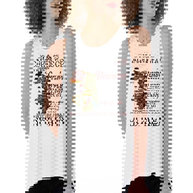December Girl Gift   December Girl I Am A Daughter Of God Women's Loose Fit Open Back Split Tank Top