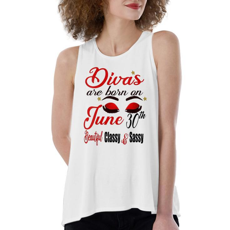 Divas Are Born On June 30Th Cancer Girl Astrology June Queen V Neck Women's Loose Tank Top