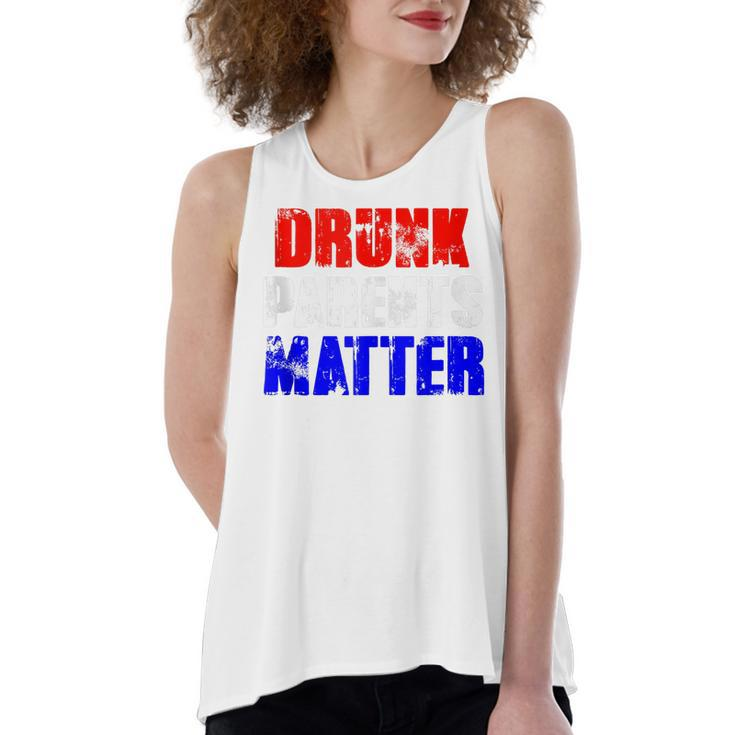 Drunk Parents Matter 4Th Of July Mom Dad Gift  Women's Loose Fit Open Back Split Tank Top