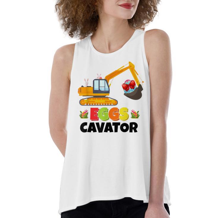 Excavator Shirts For Toddler Boys Girls Easter Eggs Cavator Women's Loose Fit Open Back Split Tank Top