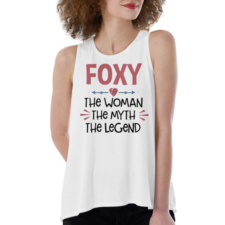 Foxy Grandma Gift   Foxy The Woman The Myth The Legend Women's Loose Fit Open Back Split Tank Top