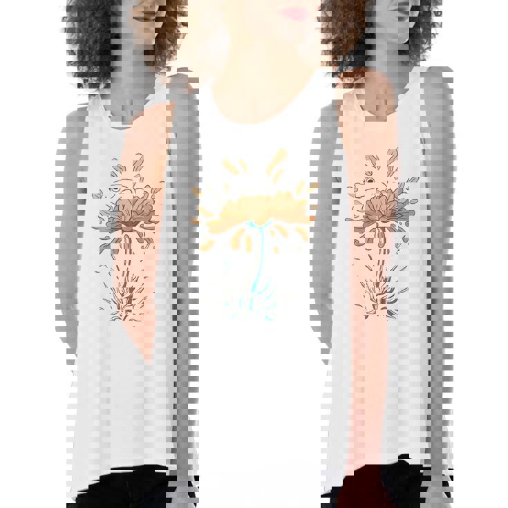 Frog On Flowers Nature Flower Leaves Petals Women's Loose Tank Top