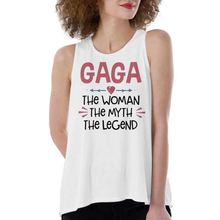 Gaga Grandma Gift   Gaga The Woman The Myth The Legend Women's Loose Fit Open Back Split Tank Top