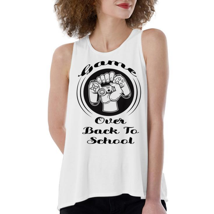 Game Over Back To School Women's Loose Fit Open Back Split Tank Top