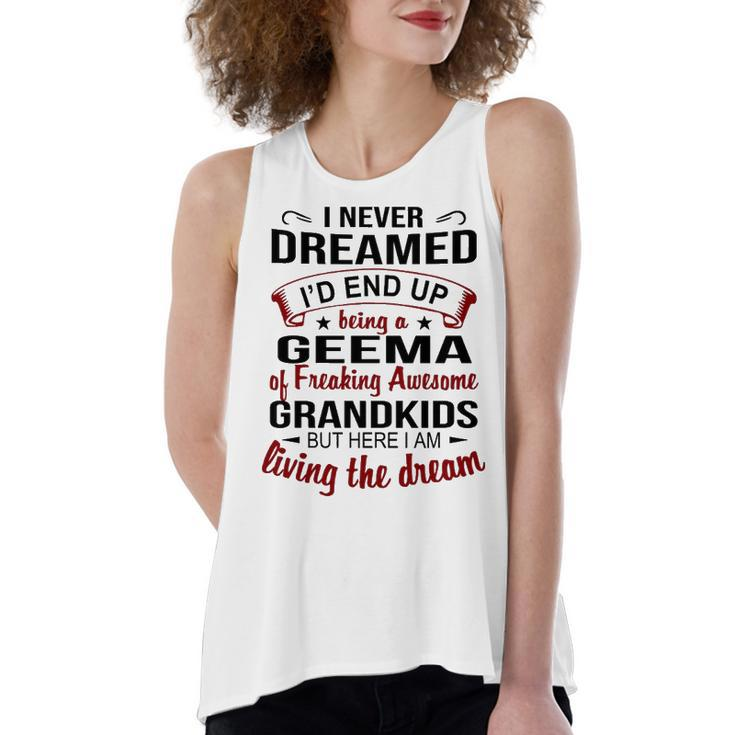 Geema Grandma Gift   Geema Of Freaking Awesome Grandkids Women's Loose Fit Open Back Split Tank Top