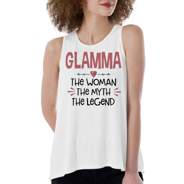 Glamma Grandma Gift   Glamma The Woman The Myth The Legend Women's Loose Fit Open Back Split Tank Top
