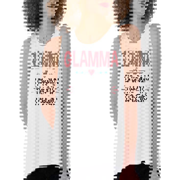 Glamma Grandma Gift   Glamma The Woman The Myth The Legend Women's Loose Fit Open Back Split Tank Top