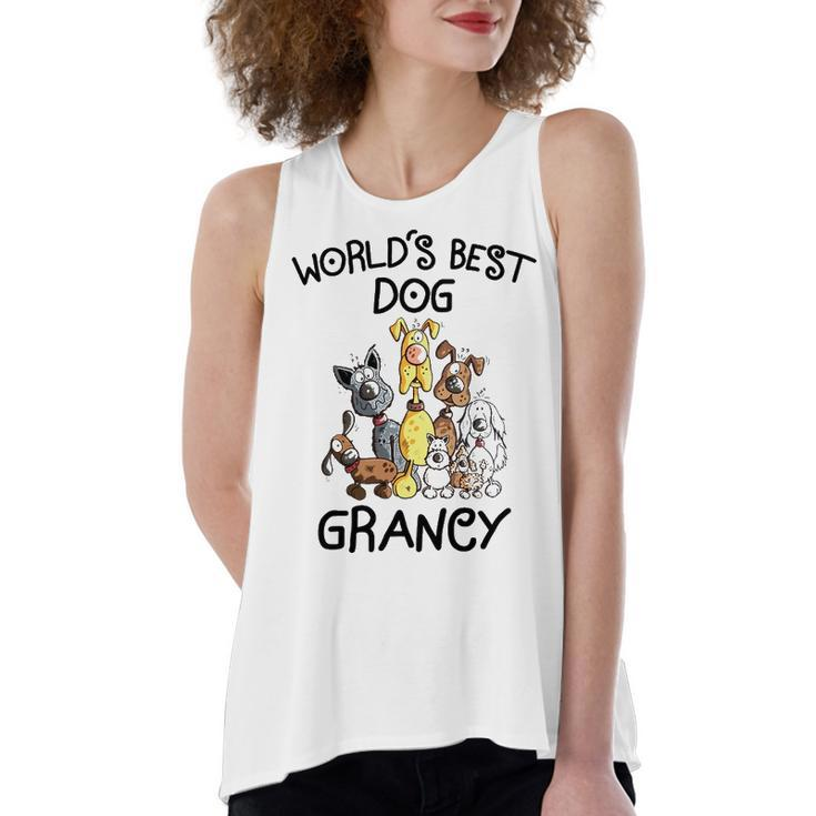 Grancy Grandma Gift   Worlds Best Dog Grancy Women's Loose Fit Open Back Split Tank Top