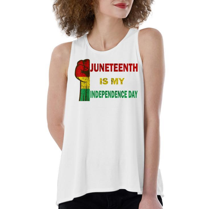 Juneteenth Is My Independence Day For Women Men Kids Vintage   Women's Loose Fit Open Back Split Tank Top