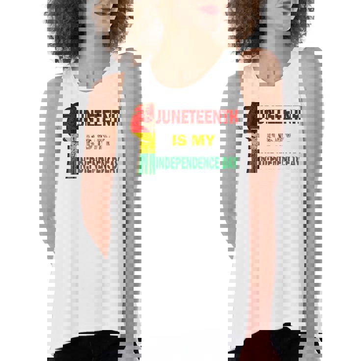 Juneteenth Is My Independence Day For Women Men Kids Vintage   Women's Loose Fit Open Back Split Tank Top