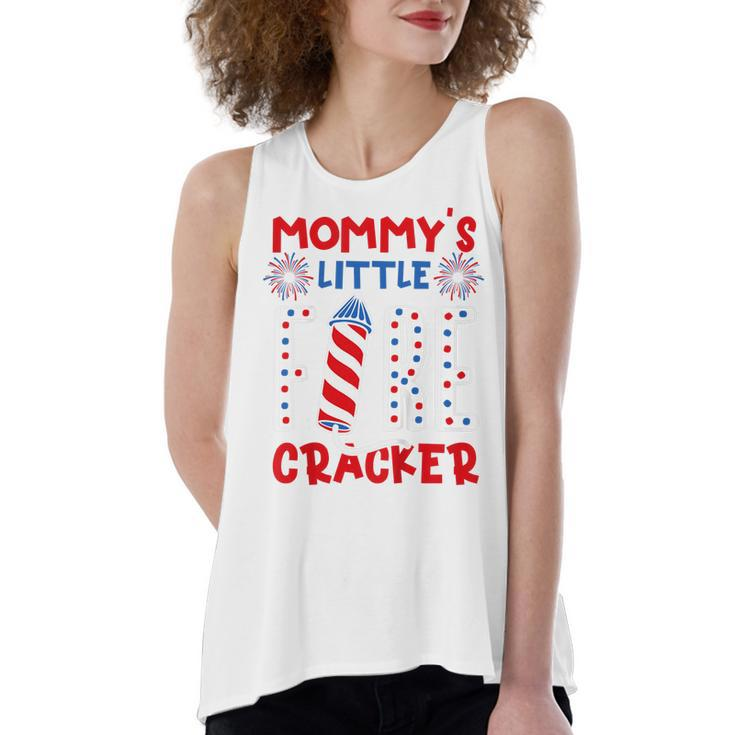 Kids Mommys Little Firecracker Independence Day Firework Toddler  Women's Loose Fit Open Back Split Tank Top
