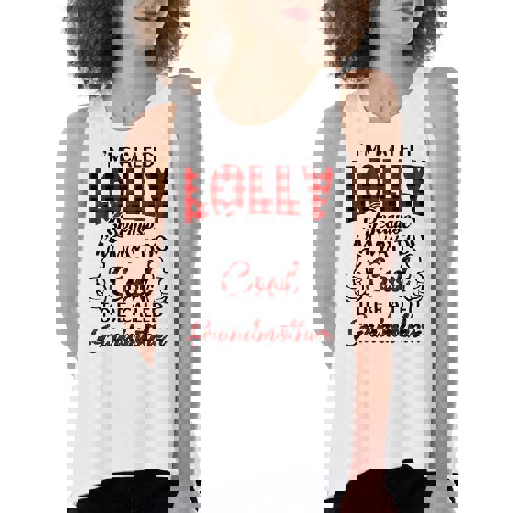 Lolly Grandma Gift   Im Called Lolly Because Im Too Cool To Be Called Grandmother Women's Loose Fit Open Back Split Tank Top