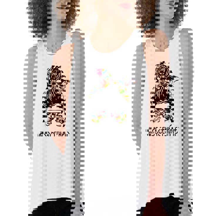 Lotus Massage Therapist Messy Bun Women's Loose Tank Top