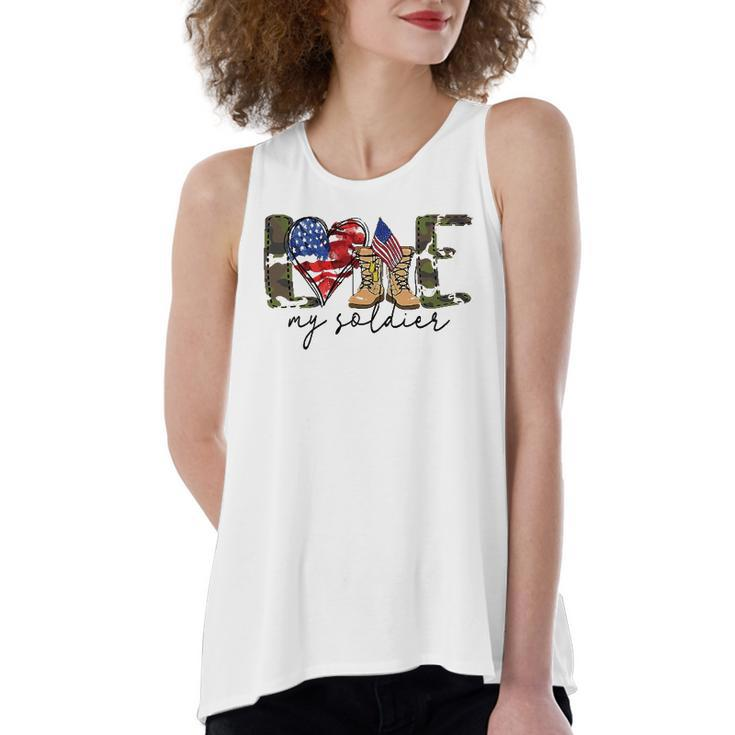 I Love My Soldier Military Military Army Wife Women's Loose Tank Top