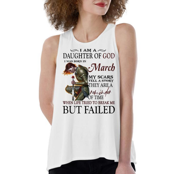 March Girl Gift   March Girl I Am A Daughter Of God Women's Loose Fit Open Back Split Tank Top