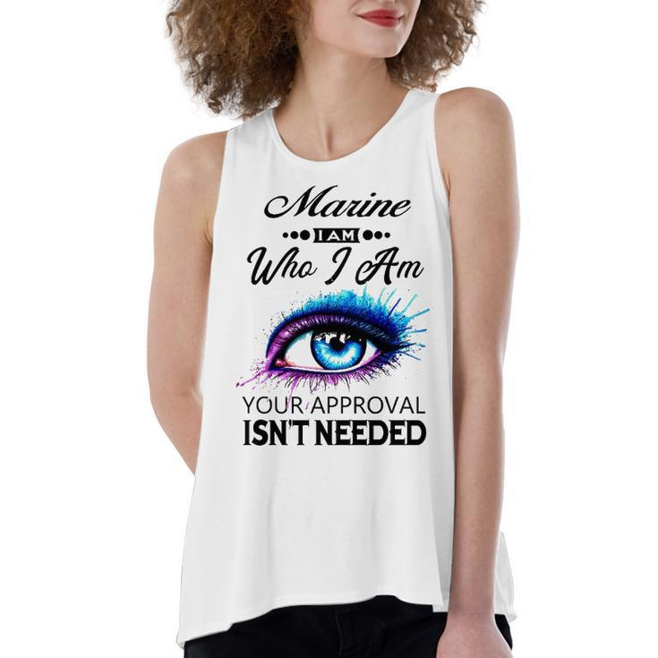 Marine Name Gift   Marine I Am Who I Am Women's Loose Fit Open Back Split Tank Top