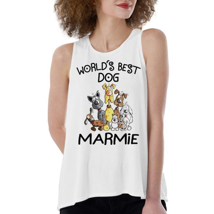 Marmie Grandma Gift   Worlds Best Dog Marmie Women's Loose Fit Open Back Split Tank Top