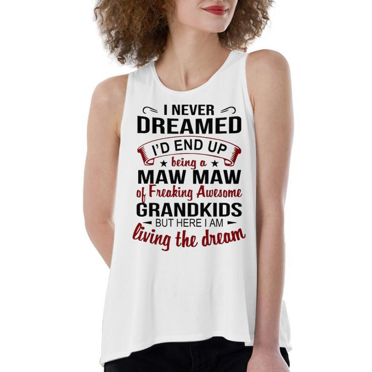 Maw Maw Grandma Gift   Maw Maw Of Freaking Awesome Grandkids V2 Women's Loose Fit Open Back Split Tank Top