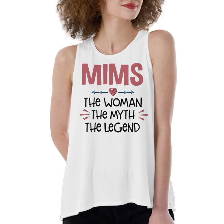 Mims Grandma Gift   Mims The Woman The Myth The Legend Women's Loose Fit Open Back Split Tank Top