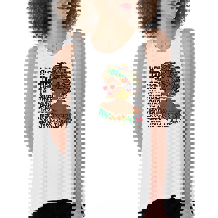 Proud Afro Leo Queen July August Birthday Leo Zodiac Sign  Women's Loose Fit Open Back Split Tank Top