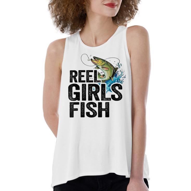 Reel Girl Fish Women's Loose Fit Open Back Split Tank Top