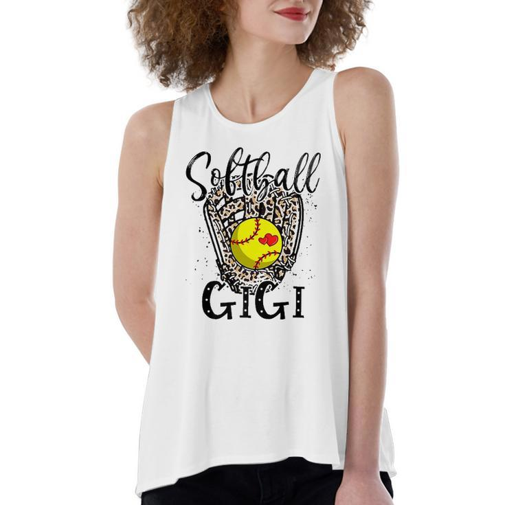Softball Gigi Leopard Game Day Softball Lover Grandma Women's Loose Tank Top