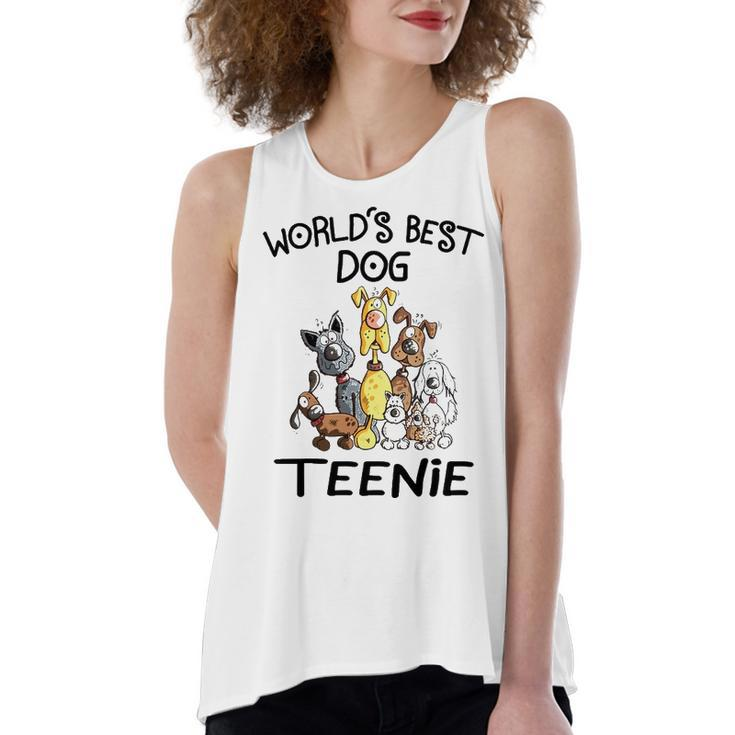 Teenie Grandma Gift   Worlds Best Dog Teenie Women's Loose Fit Open Back Split Tank Top