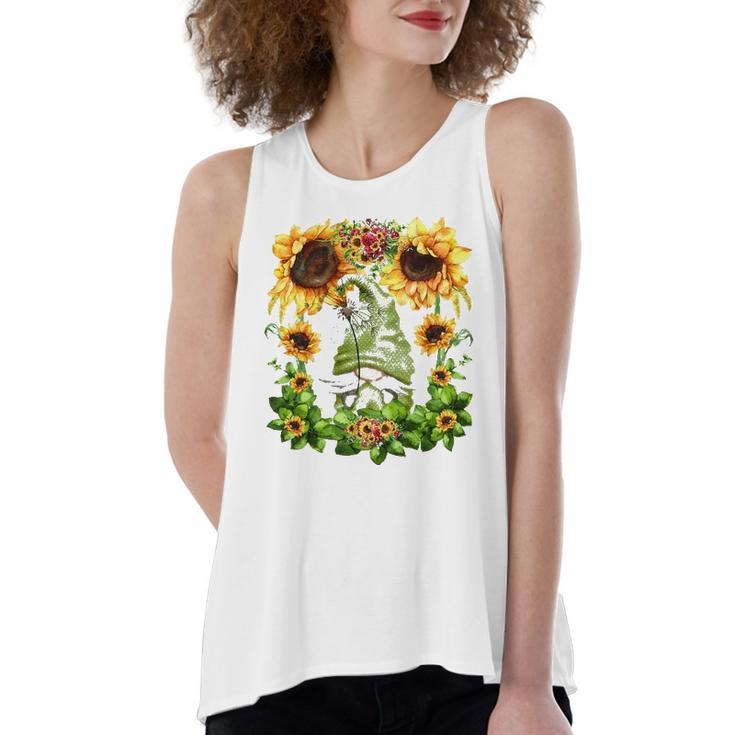 Yellow Spring Flower Pattern For Cute Dandelion Gnome Women's Loose Tank Top