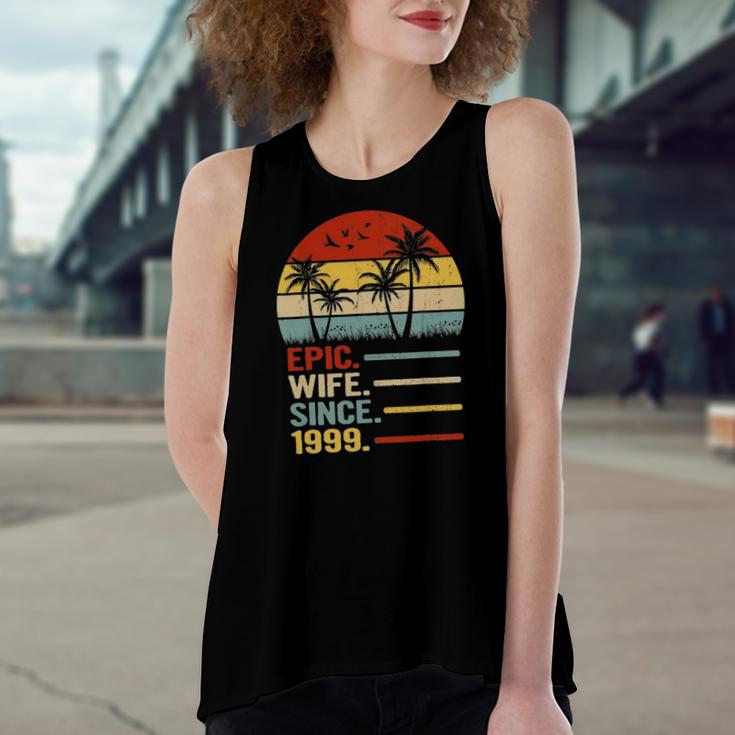 22Nd Wedding Anniversary For Her Retro Epic Wife Since 1999 Married Couples Women's Loose Tank Top