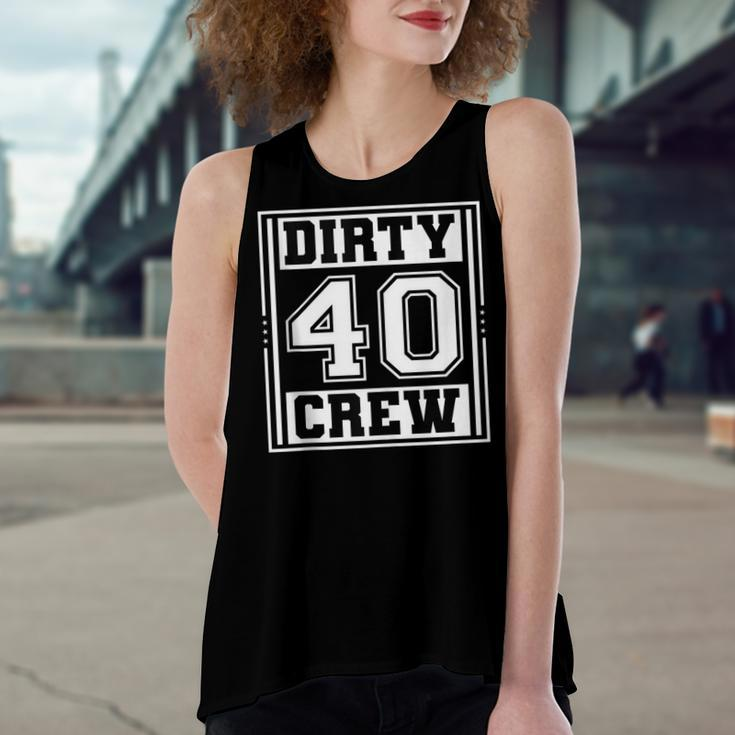 40Th Birthday Party Squad Dirty 40 Crew Birthday Matching Women's Loose Fit Open Back Split Tank Top