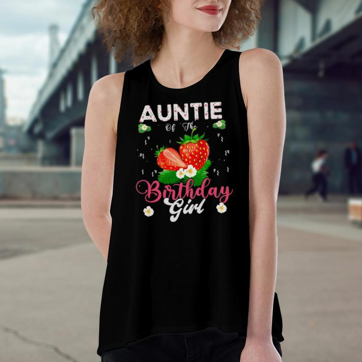 Auntie Of The Birthday Girls Strawberry Theme Sweet Party Women's Loose Tank Top