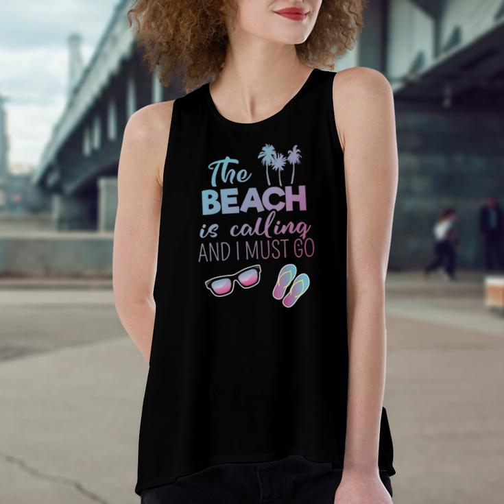The Beach Is Calling And I Must Go Summer Apparel Women's Loose Tank Top