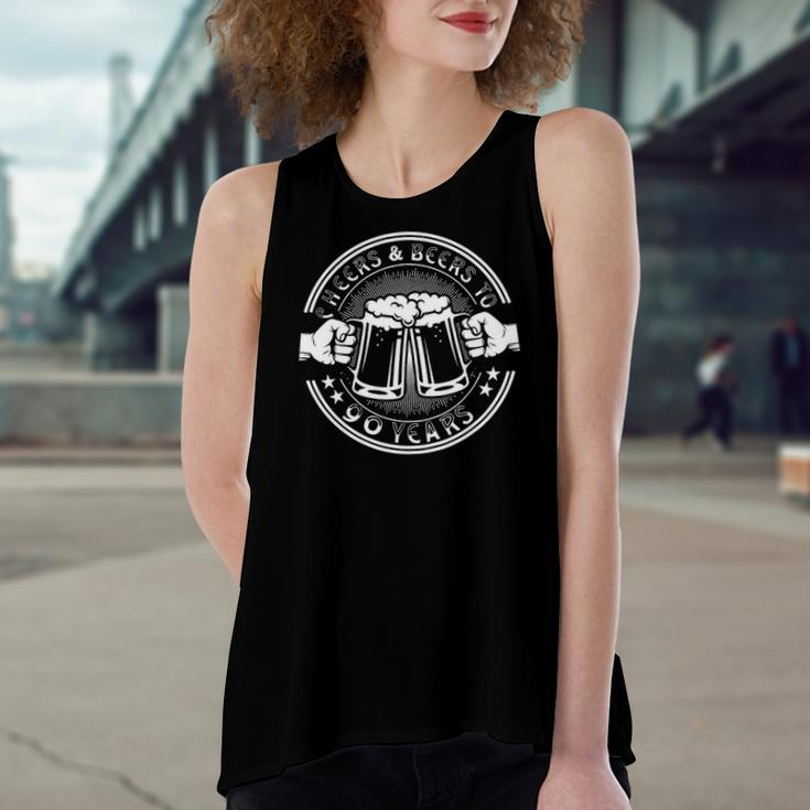 Cheers And Beers To 90 Years Old 90Th Birthday Drink Beers Women's Loose Tank Top