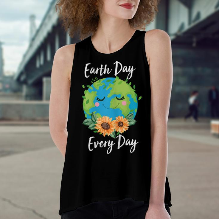 Cool Earth Day Sunflower Quote Earth Day For Kids Women's Loose Fit Open Back Split Tank Top