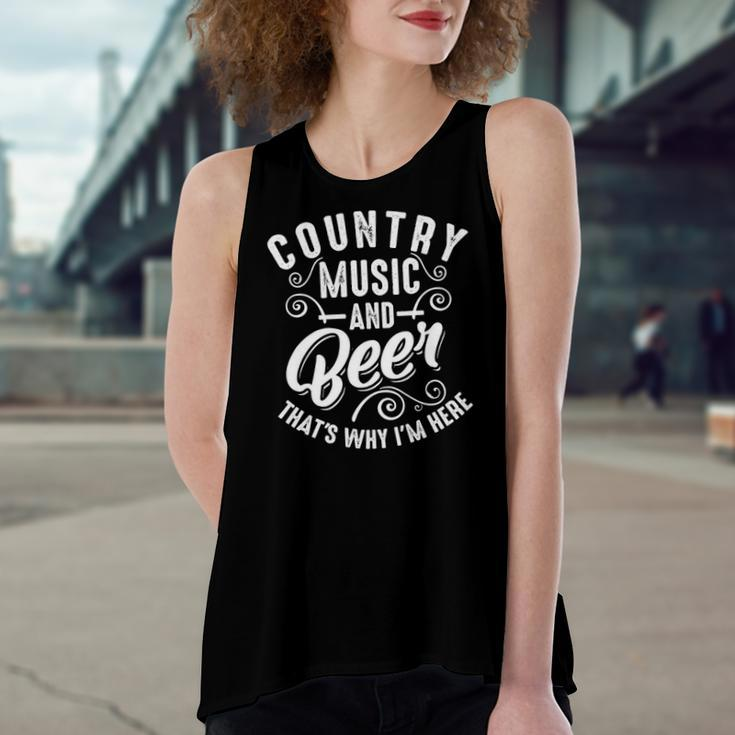 Country Music And Beer Cute Singer Alcohol Lover Women's Loose Tank Top