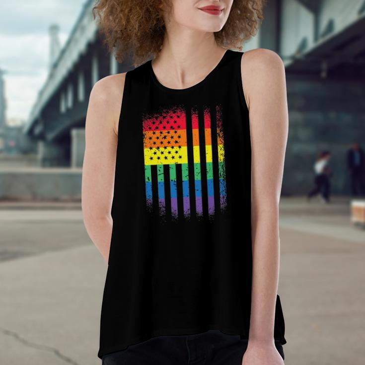 Distressed Rainbow Flag Gay Pride Rainbow Equality Women's Loose Tank Top