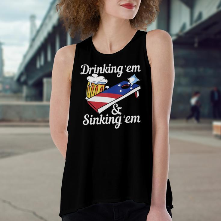 Or Drinking Yard Game Cornhole Women's Loose Tank Top