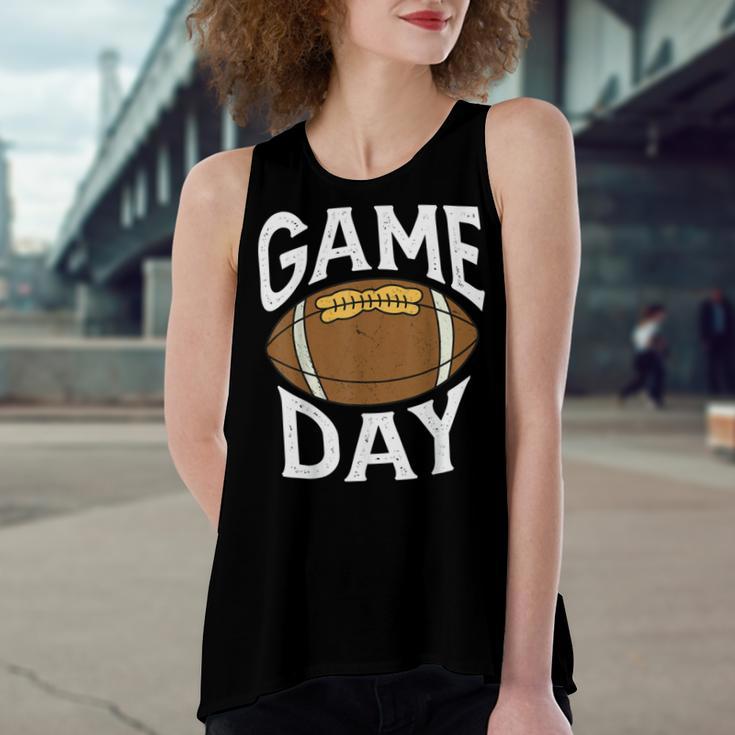 Football Player Vintage Game Day Women's Loose Fit Open Back Split Tank Top