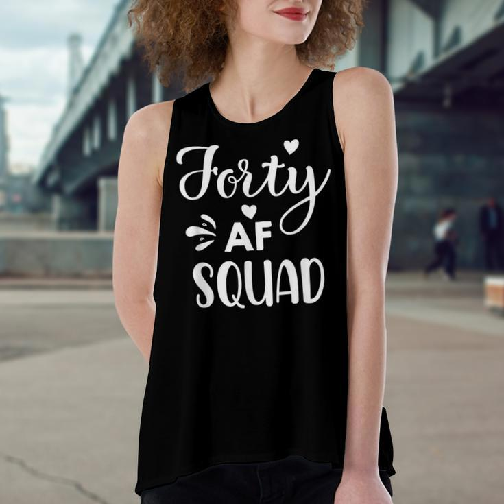 Forty Squad Forty Af Dad Mom 40Th Birthday Matching Outfits Women's Loose Fit Open Back Split Tank Top