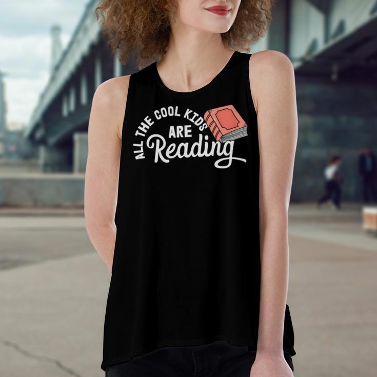 Funny All The Cool Kids Are Reading Women's Loose Fit Open Back Split Tank Top