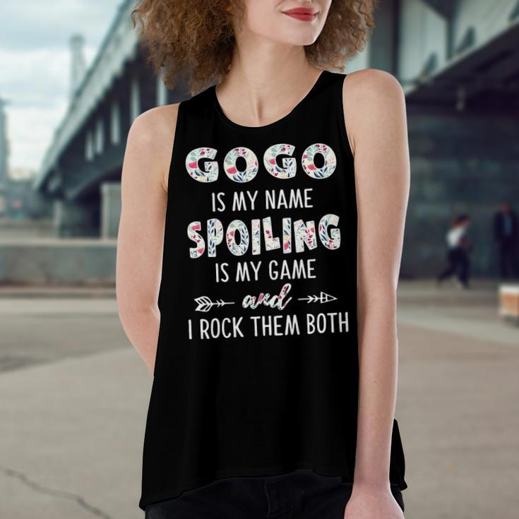 Gogo Grandma Gift Gogo Is My Name Spoiling Is My Game Women's Loose Fit Open Back Split Tank Top