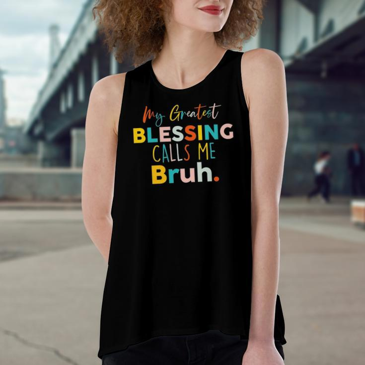 My Greatest Blessing Calls Me Bruh Retro Women's Loose Tank Top
