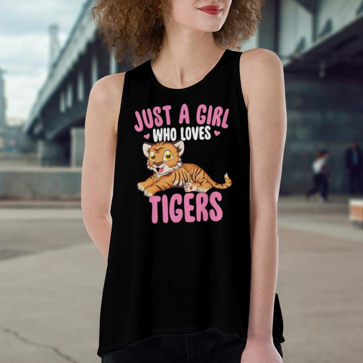 Just A Girl Who Loves Tigers Cute Kawaii Tiger Animal Women's Loose Tank Top