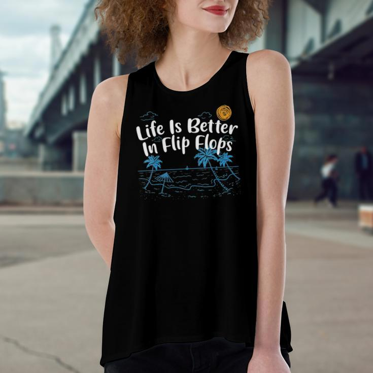 Life Is Better In Flip Flops Beach Lover Summer Beach Bum Women's Loose Tank Top