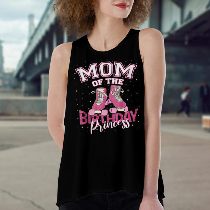 Mom Of The Birthday Princess Girl Roller Skate Party Women's Loose Fit Open Back Split Tank Top