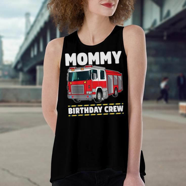 Mommy Birthday Crew Fire Truck Firefighter Mom Mama Women's Loose Fit Open Back Split Tank Top