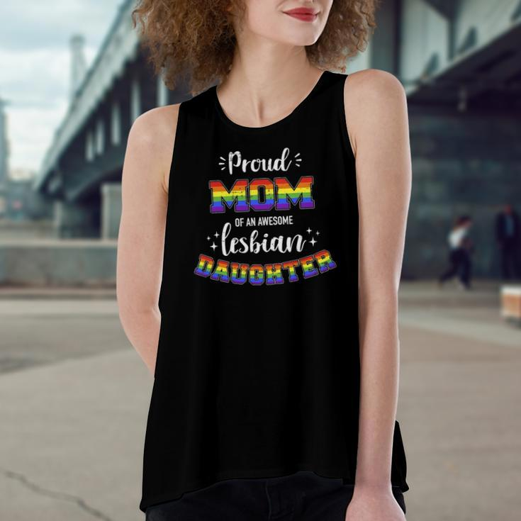 Proud Mom Of Awesome Lesbian Daughter Rainbow Pride Women's Loose Tank Top